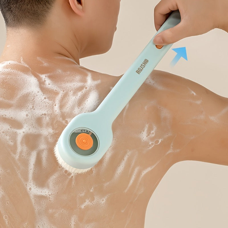 Back Scrubber Bath Brush with Soft Bristles & Ergonomic Long Handle - Fragrance-Free, Battery-Free Exfoliating Brush for Gentle Body Cleansing, Men & Women, Easy-to-Use Shower Tool, Back Scrubber for Shower, Longhandled Scrubber, Durable Scrubber