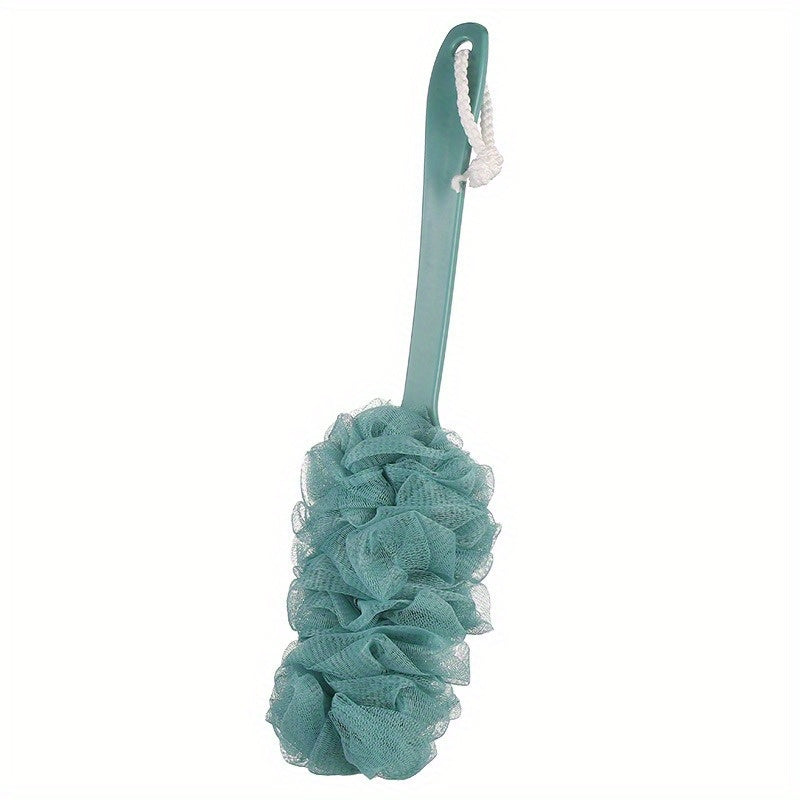 Long-Handled Sponge Shower Brush - Reusable High-Quality Bath & Body Scrubber for Exfoliating, Massage, Back & Face - No Battery Needed, Hand Washable Bathroom Essential, Shower Scrubber, Ergonomic Design, Soft Texture