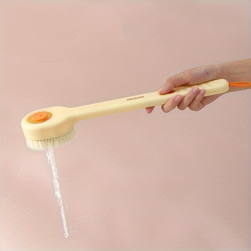 Back Scrubber Bath Brush with Soft Bristles & Ergonomic Long Handle - Fragrance-Free, Battery-Free Exfoliating Brush for Gentle Body Cleansing, Men & Women, Easy-to-Use Shower Tool, Back Scrubber for Shower, Longhandled Scrubber, Durable Scrubber