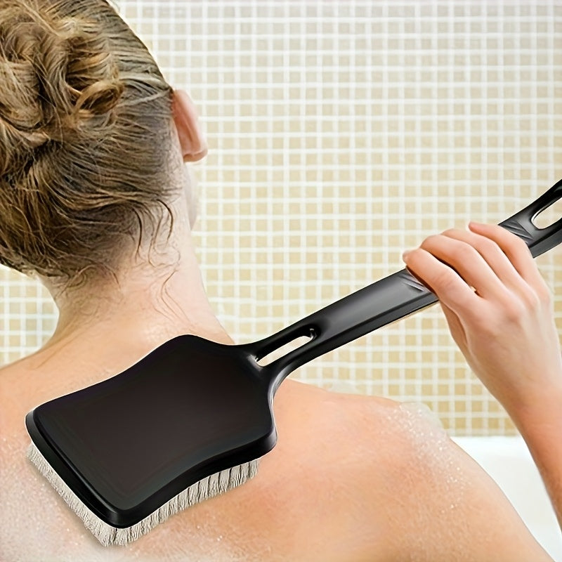 Ergonomic Non-Slip Back Scrubber Brush - Extra Long Handle with Dual Soft & Stiff Bristles for Gentle Exfoliation, Anti-Slip Shower Bath Tool for Men, Women & Elderly, No Electricity Needed, Shower Scrubber, Elderly Bathing Aid, Sleek Brush Design,