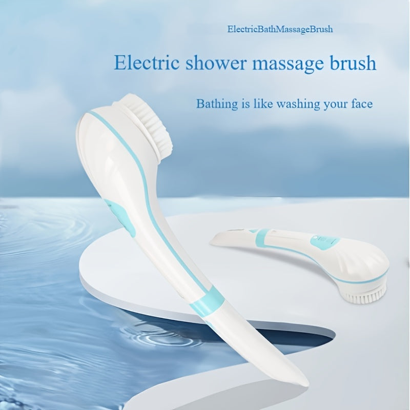 New Electric Bath Brush Home Automatic Back Scrubber Detachable Head Shower Massager, Lightweight and Portable