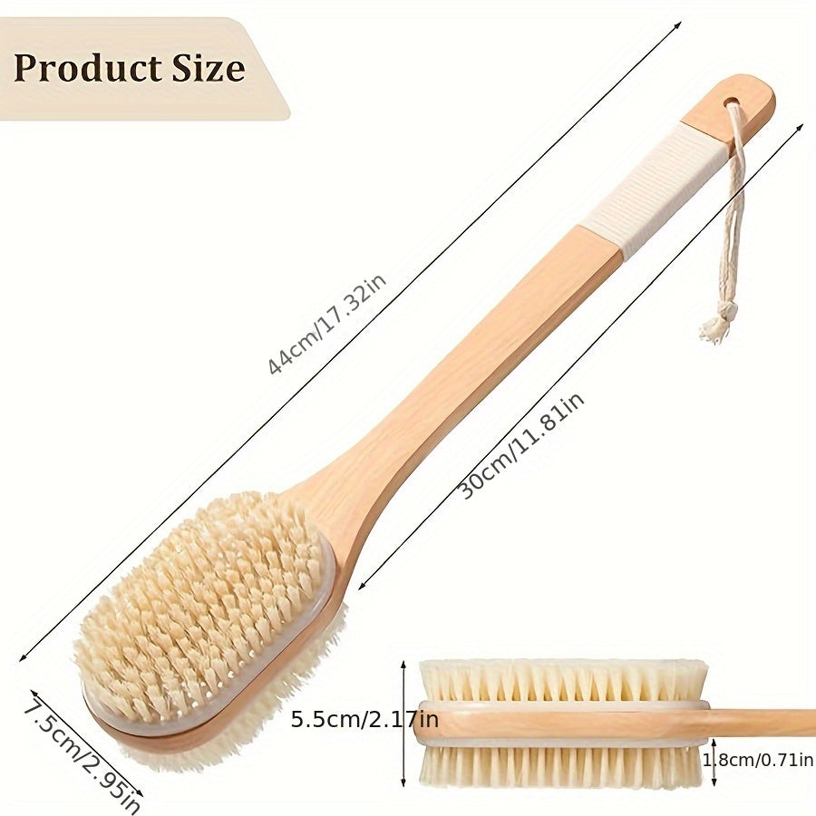 Back Scrubber Body Brush, Wet and Dry Use Body Brushes for Shower, Back Brush Bath Brush Exfoliating Brush with 17in Long Handle