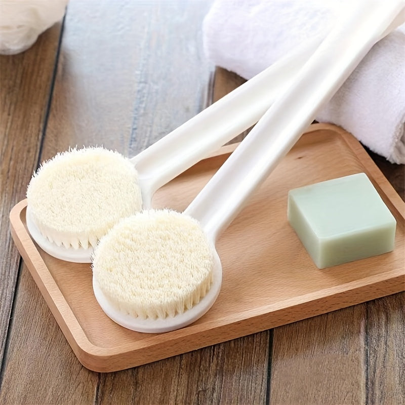 1pc Soft Silicone Bath Brush with Long Handle - Ergonomic Non-Slip Grip, Durable Scrub Head & Easy-Clean Design - Reaches Hard-to-Clean Back & Body Areas, Ideal for Adults, Seniors, Bathing Assistance - Lightweight Shower Cleansing Tool (No Electricity