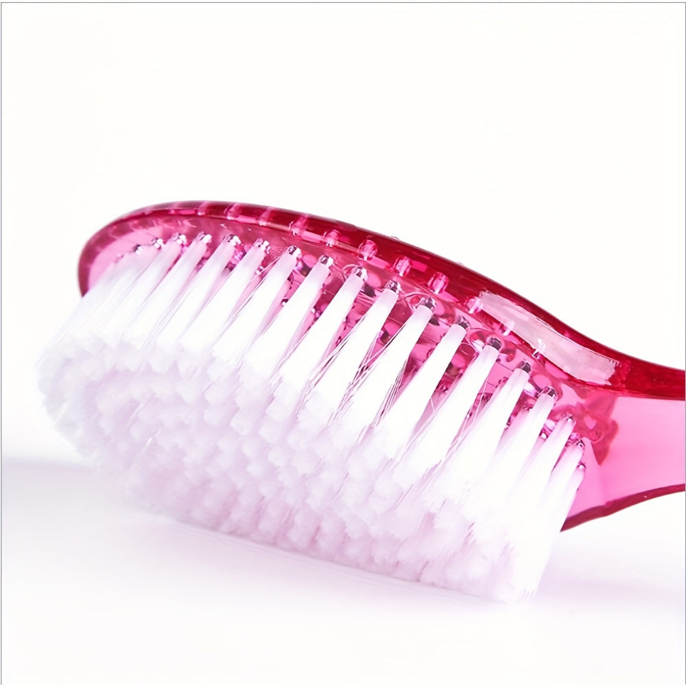 Ergonomic Long Handle Bath Brush with Soft Nylon Bristles - Multi-Application Shower Massage and Body Scrubber, Available in Blue, Green, Red - 14.37in