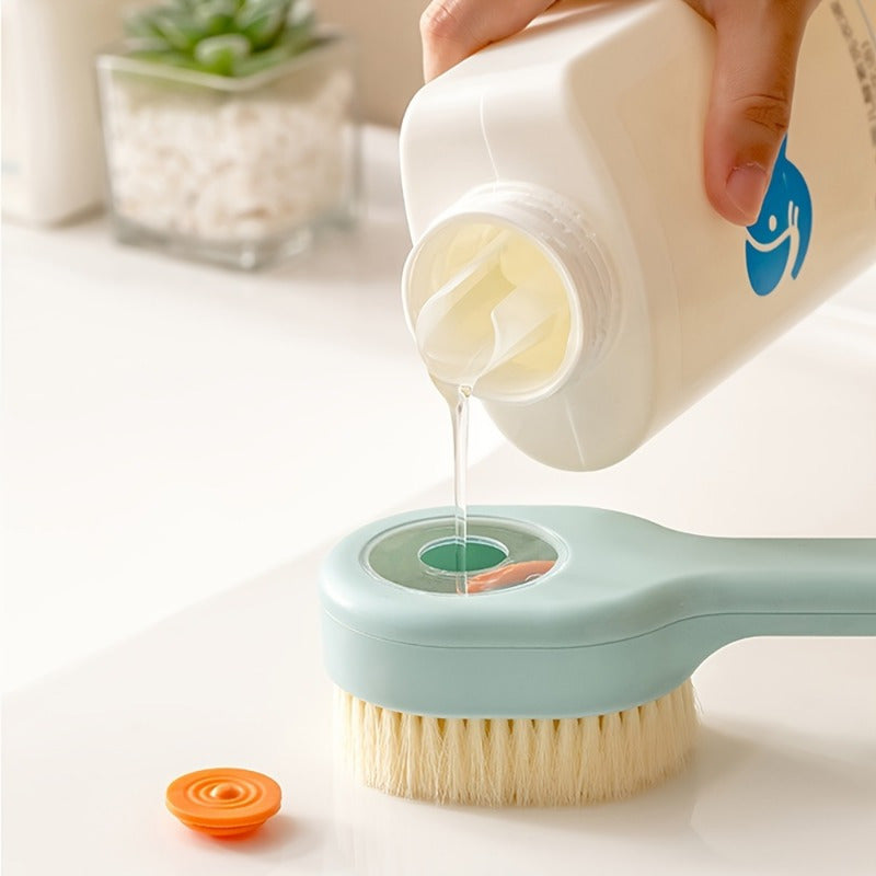 Back Scrubber Bath Brush with Soft Bristles & Ergonomic Long Handle - Fragrance-Free, Battery-Free Exfoliating Brush for Gentle Body Cleansing, Men & Women, Easy-to-Use Shower Tool, Back Scrubber for Shower, Longhandled Scrubber, Durable Scrubber
