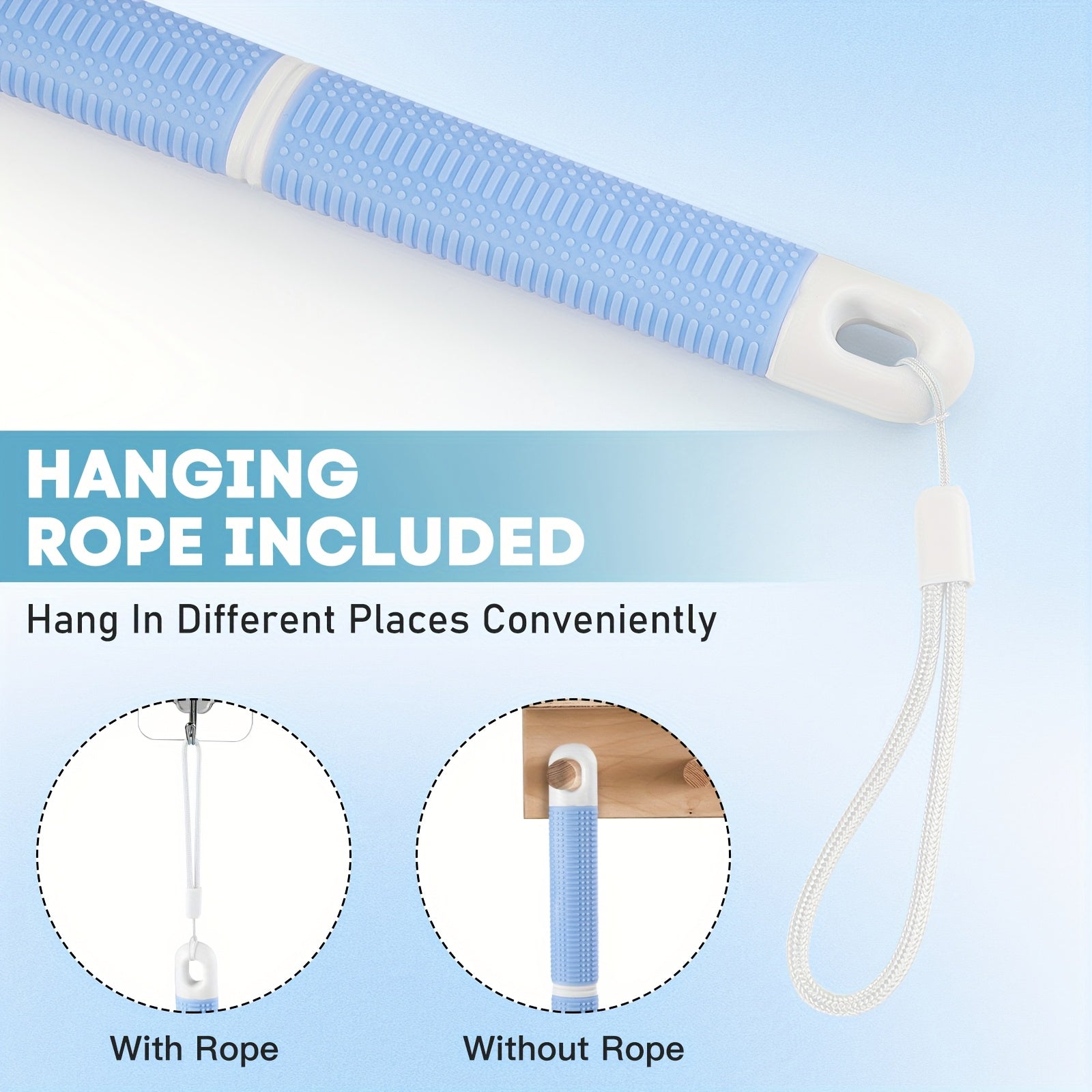 Flexible Bath Brush with Non-Slip Handle and Hanging Rope - Durable Bristles for Gentle Exfoliation, Perfect for Shower or Spa Use, Easy to Clean and Store, Shower Brush for Bod