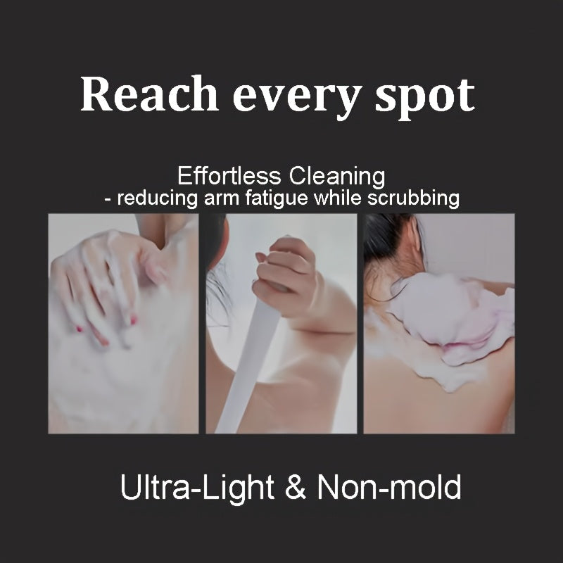 Ergonomic Non-Slip Back Scrubber Brush - Extra Long Handle with Dual Soft & Stiff Bristles for Gentle Exfoliation, Anti-Slip Shower Bath Tool for Men, Women & Elderly, No Electricity Needed, Shower Scrubber, Elderly Bathing Aid, Sleek Brush Design,
