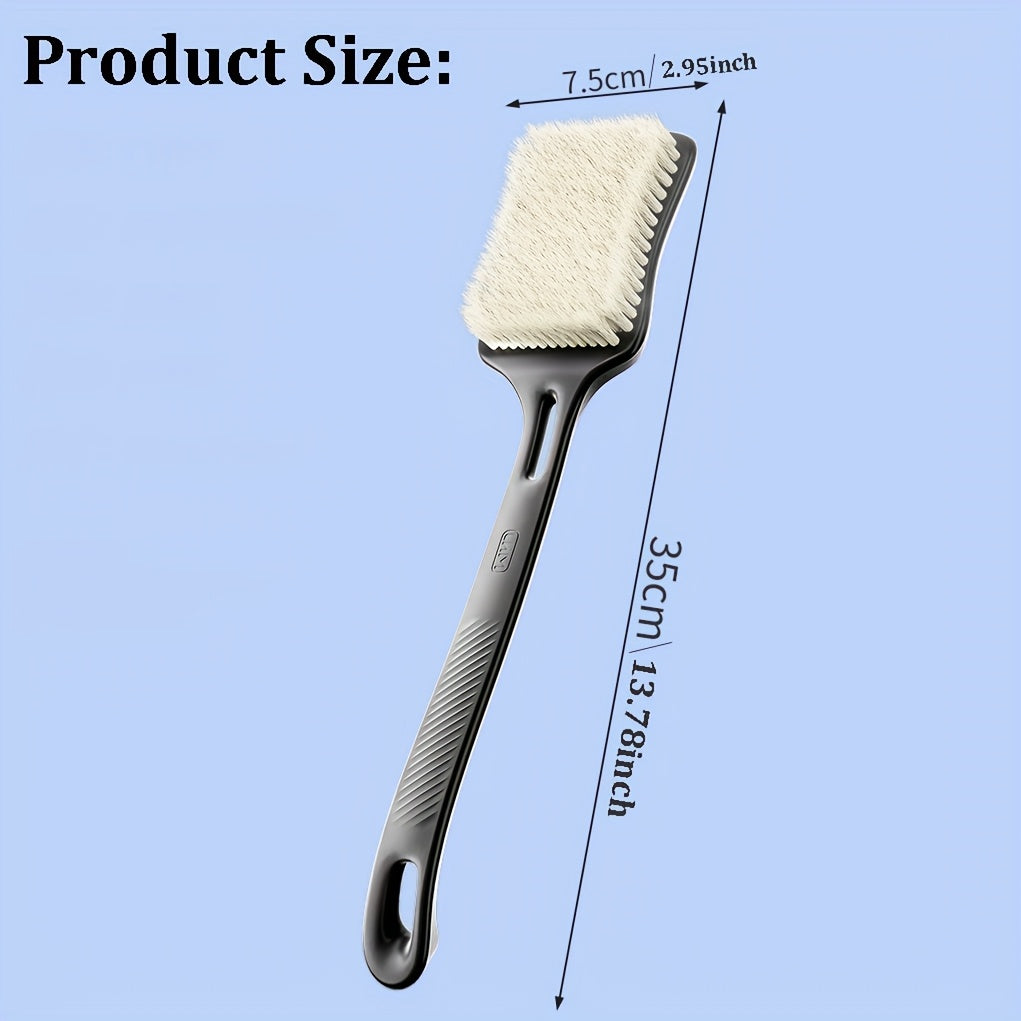 LHM Long Handle Back Scrubber Shower Brush - Exfoliating Bath Brush with Soft Bristles, Improved Skin Health, Anti-Slip Grip for Women/Men/Elderly, Hanging Hole for Storage, Body Scrubber for Hard to Reach Areas