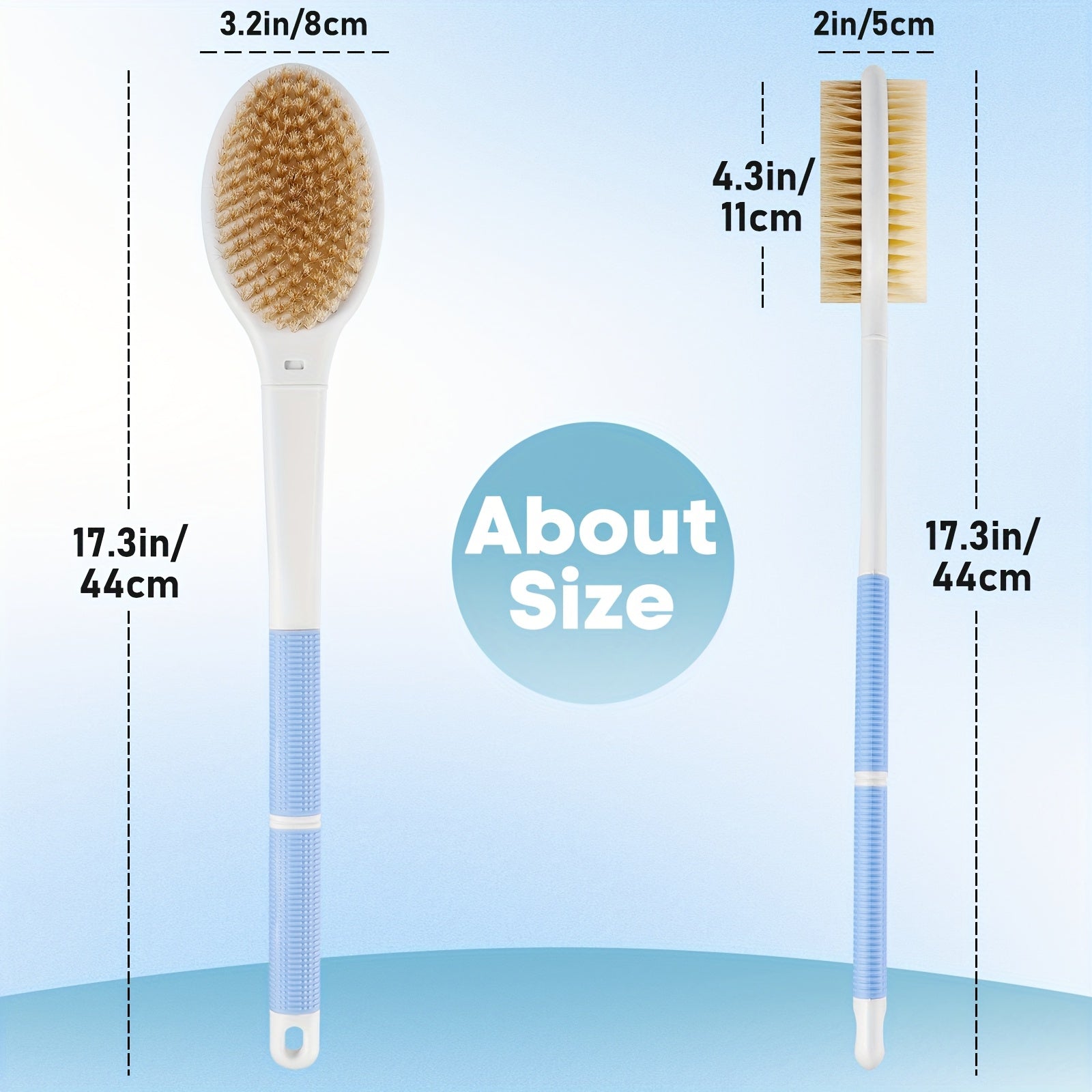 Flexible Bath Brush with Non-Slip Handle and Hanging Rope - Durable Bristles for Gentle Exfoliation, Perfect for Shower or Spa Use, Easy to Clean and Store, Shower Brush for Bod