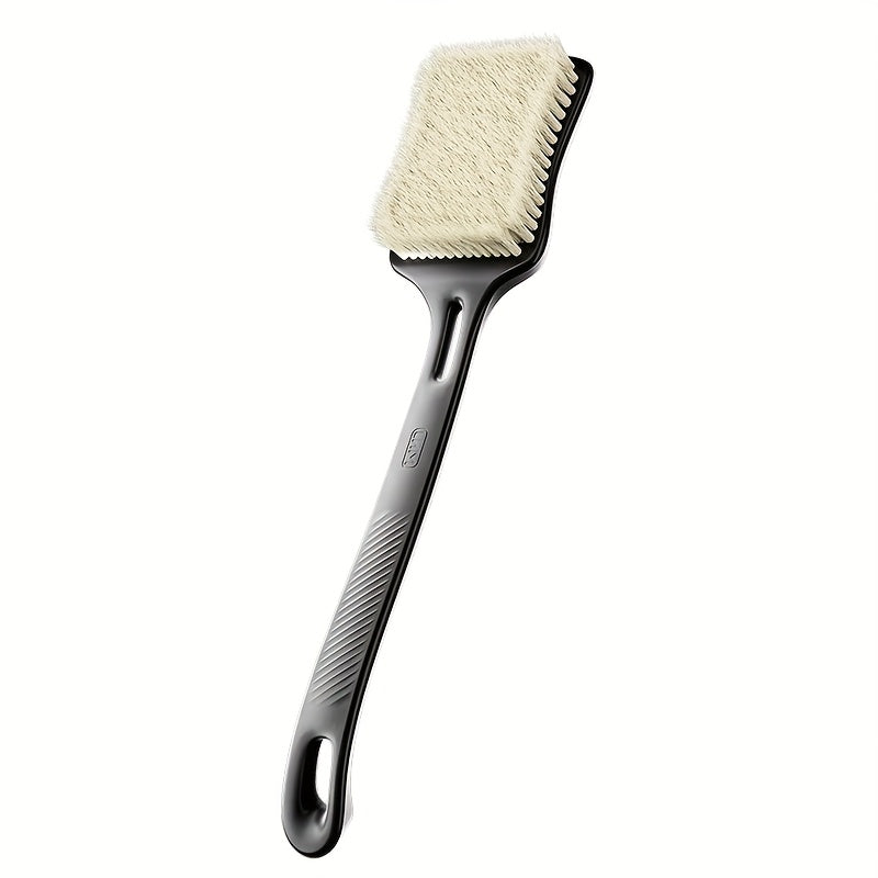 LHM Long Handle Back Scrubber Shower Brush - Exfoliating Bath Brush with Soft Bristles, Improved Skin Health, Anti-Slip Grip for Women/Men/Elderly, Hanging Hole for Storage, Body Scrubber for Hard to Reach Areas