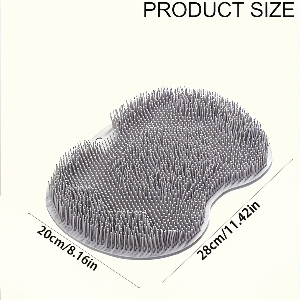 1pc Shower Cleaning Brush with Suction Cup Mount - Heavy-Duty Bath & Body Scrubber, Back Exfoliator, Shower Head Attachment for Whole Body - Non-Slip Base, Easy to Clean, Black/Gray/White - Ideal for Adults & Family Bathrooms - Unscented, Durable with