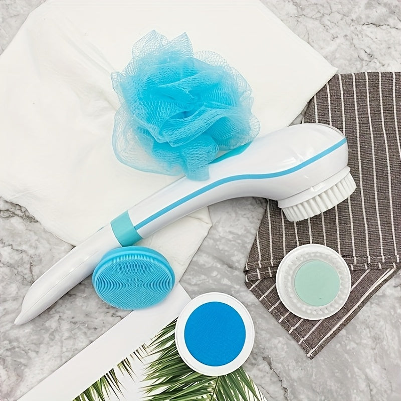 New Electric Bath Brush Home Automatic Back Scrubber Detachable Head Shower Massager, Lightweight and Portable