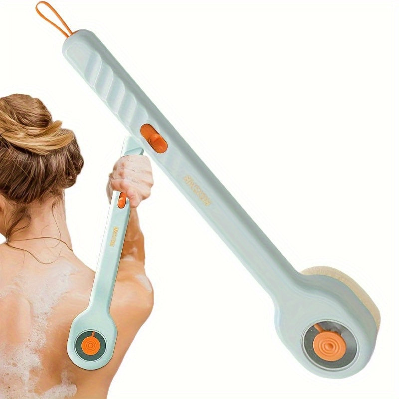 Back Scrubber Bath Brush with Soft Bristles & Ergonomic Long Handle - Fragrance-Free, Battery-Free Exfoliating Brush for Gentle Body Cleansing, Men & Women, Easy-to-Use Shower Tool, Back Scrubber for Shower, Longhandled Scrubber, Durable Scrubber