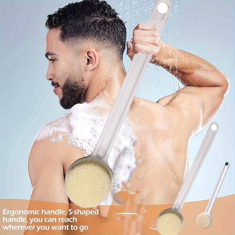 1pc Soft Silicone Bath Brush with Long Handle - Ergonomic Non-Slip Grip, Durable Scrub Head & Easy-Clean Design - Reaches Hard-to-Clean Back & Body Areas, Ideal for Adults, Seniors, Bathing Assistance - Lightweight Shower Cleansing Tool (No Electricity