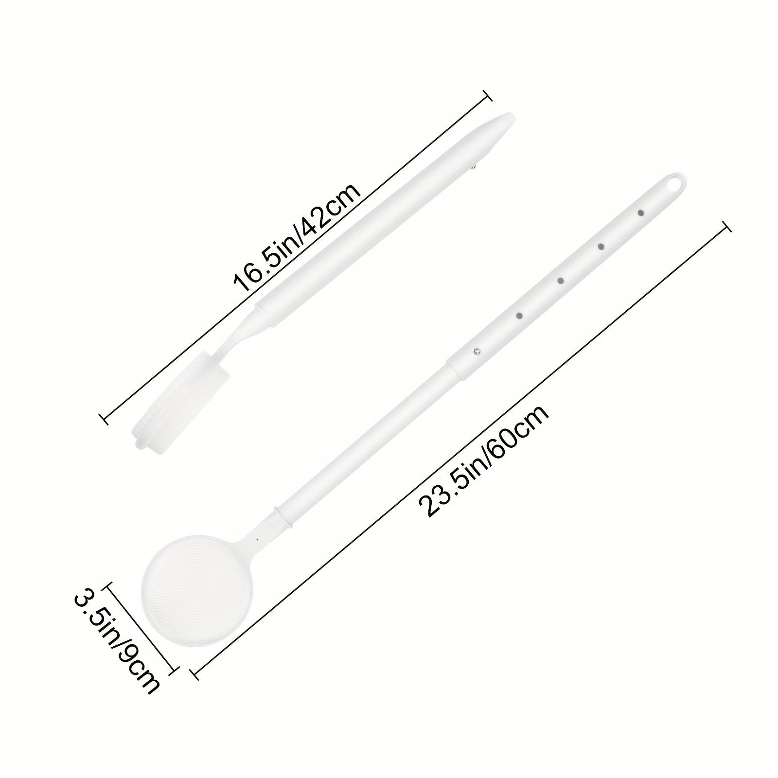 Soft Bristle Telescopic Shower Scrubber For Deep Clean And Skin Care, Double-Sided Bath Brush For Wet Or Dry Body Exfoliation, Easy To Clean Back Scrubber
