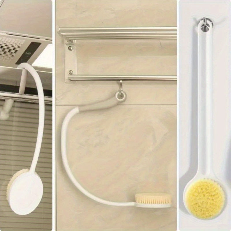 2pcs Back Shower Brush Set, Including 1 Long Handle U-Shaped Brush, 1 Straight Handle Brush, Ergonomic Anti Slip Handle, Suitable for Daily Home Bathing
