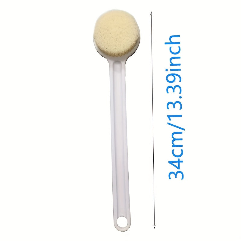 1pc Soft Silicone Bath Brush with Long Handle - Ergonomic Non-Slip Grip, Durable Scrub Head & Easy-Clean Design - Reaches Hard-to-Clean Back & Body Areas, Ideal for Adults, Seniors, Bathing Assistance - Lightweight Shower Cleansing Tool (No Electricity